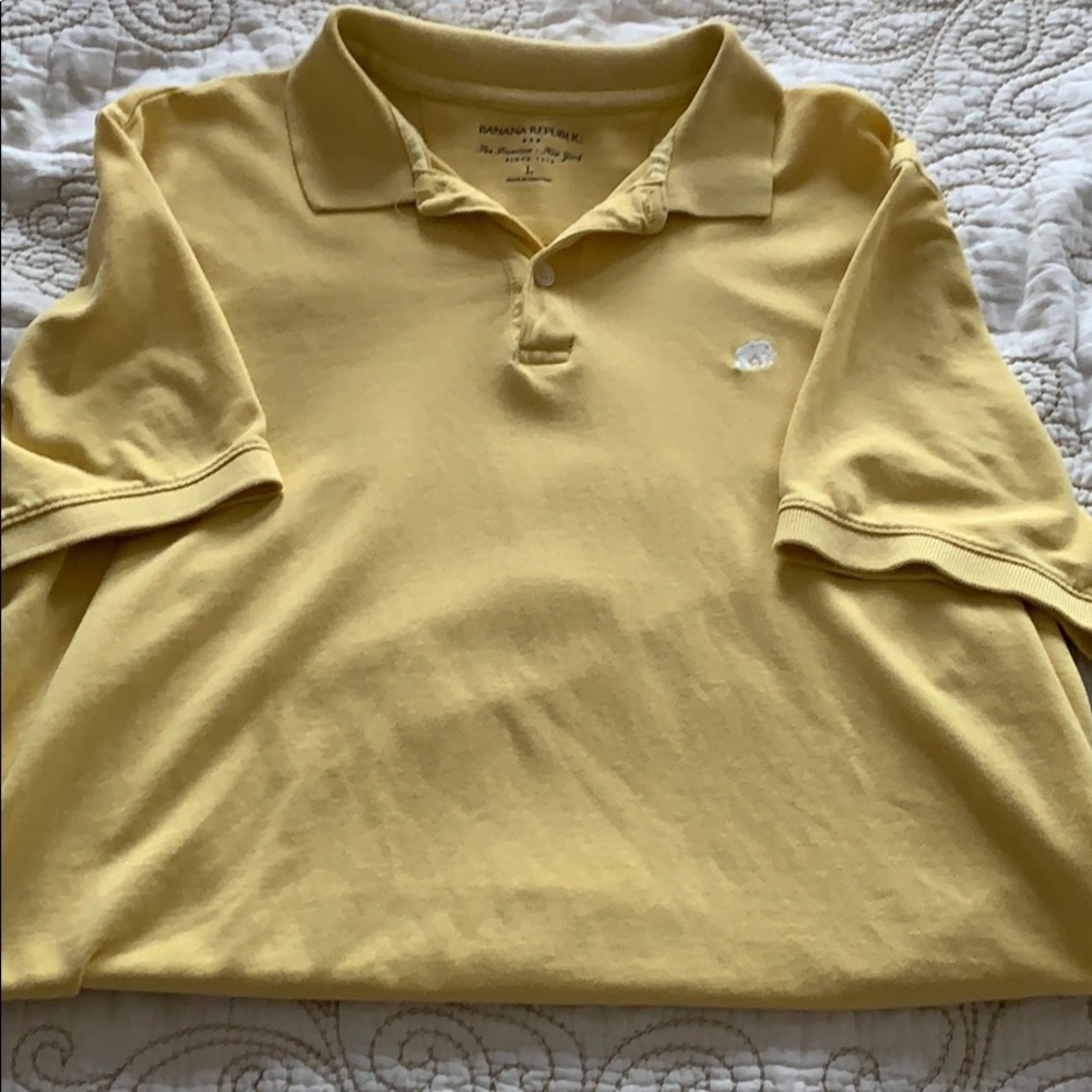 Yellow pique polo